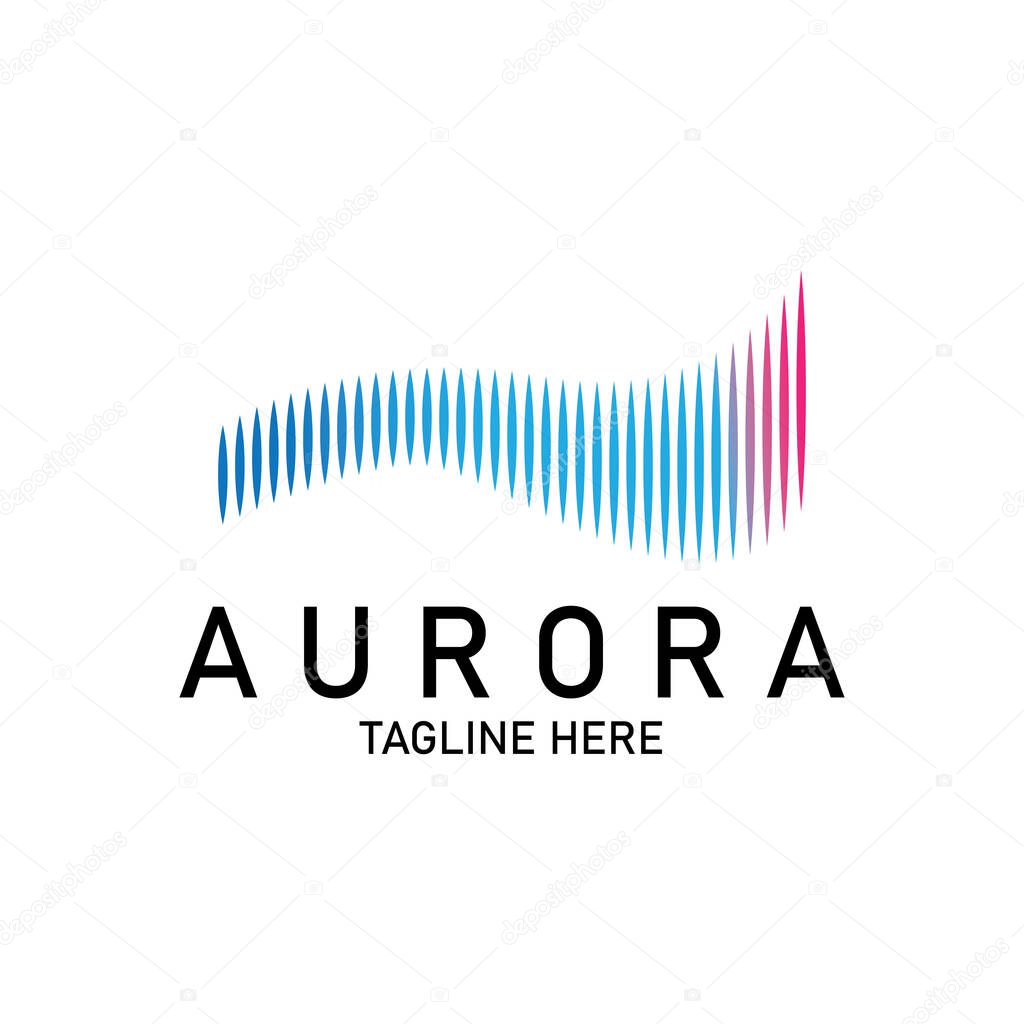 Aurora logo  light  sky  astronomy  vector design