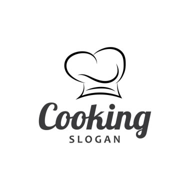 Şef logo şefi şapka pişirme ve catering logosu vektör tasarımı