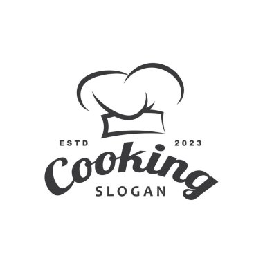 Şef logo şefi şapka pişirme ve catering logosu vektör tasarımı
