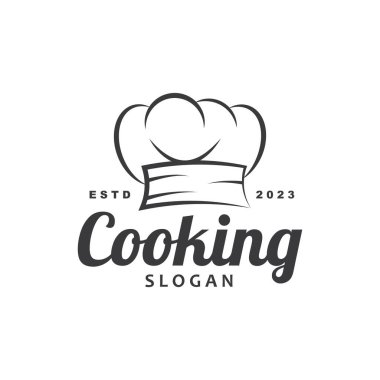 Şef logo şefi şapka pişirme ve catering logosu vektör tasarımı