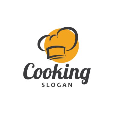 Şef logo şefi şapka pişirme ve catering logosu vektör tasarımı