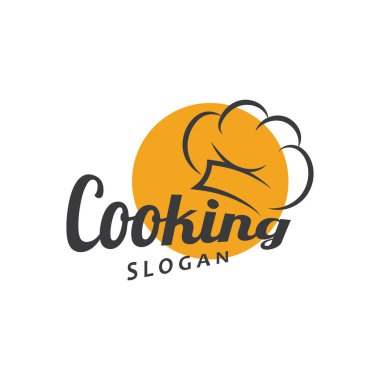 Şef logo şefi şapka pişirme ve catering logosu vektör tasarımı