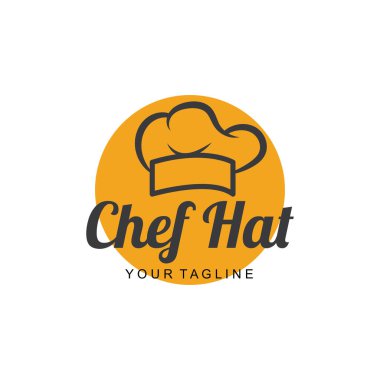 Şef logo şefi şapka pişirme ve catering logosu vektör tasarımı