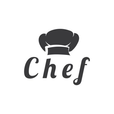 Şef logo şefi şapka pişirme ve catering logosu vektör tasarımı