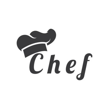 Şef logo şefi şapka pişirme ve catering logosu vektör tasarımı
