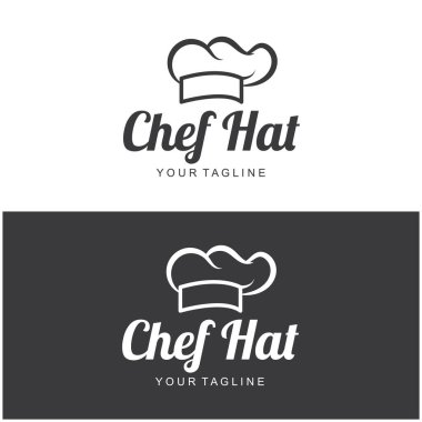 Şef logo şefi şapka pişirme ve catering logosu vektör tasarımı