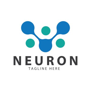 Neuron logo or nerve cell logo design,molecule logo illustration template icon with vector concept