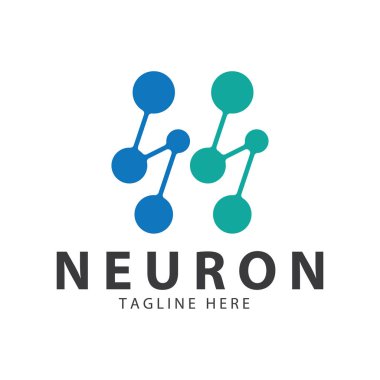 Neuron logo or nerve cell logo design,molecule logo illustration template icon with vector concept