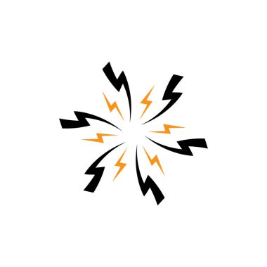Şimşek tasarımı vektör logosu elektrik enerjisi ve gök gürültüsü elektrik sembolü konsept vektör tasarımı