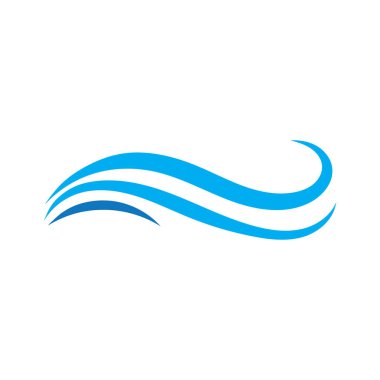 Su dalgası logosu, plaj dalgaları, deniz, vektör tasarımı