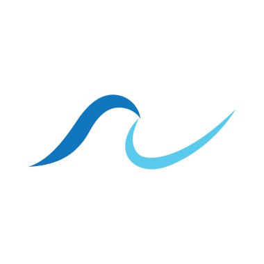 Su dalgası logosu, plaj dalgaları, deniz, vektör tasarımı