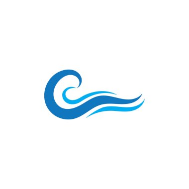 Su dalgası logosu, plaj dalgaları, deniz, vektör tasarımı