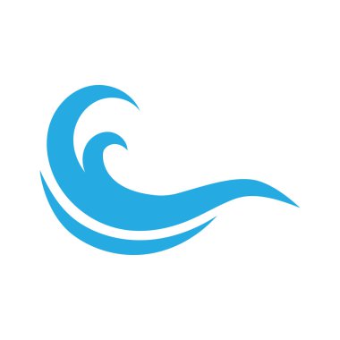 Su dalgası logosu, plaj dalgaları, deniz, vektör tasarımı