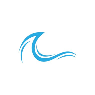 Su dalgası logosu, plaj dalgaları, deniz, vektör tasarımı