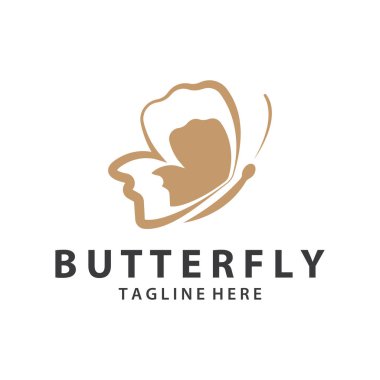 Kelebek logosu. Lüks hat logoti tasarımı. Evrensel prim kelebek sembolü logoti. Vektör tasarımı