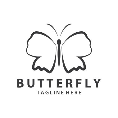 Kelebek logosu. Lüks hat logoti tasarımı. Evrensel prim kelebek sembolü logoti. Vektör tasarımı