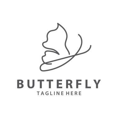 Kelebek logosu. Lüks hat logoti tasarımı. Evrensel prim kelebek sembolü logoti. Vektör tasarımı