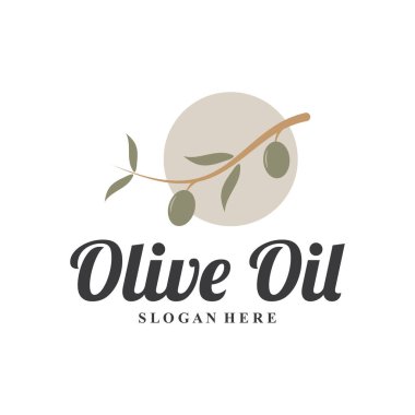 Zeytin yağı logosu basit tasarım vektör tasarımı