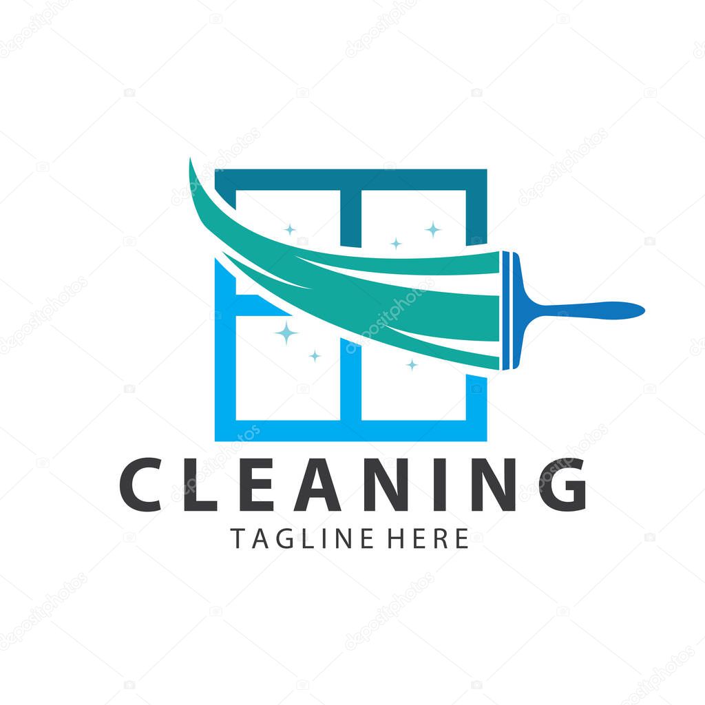 Cleaning logo cleaning house logo cleaning window logo vector design