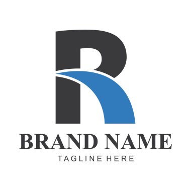 İlk Harf R Logo Tasarım Vektörü