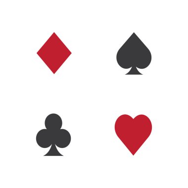 Poker Kart Logo Vektörü Kumar Oyunu Tasarımı Basit Sembol Şablonu Vektör Tasarımı