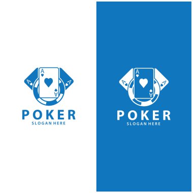 Poker Kart Logo Vektörü Kumar Oyunu Tasarımı Basit Sembol Şablonu Vektör Tasarımı
