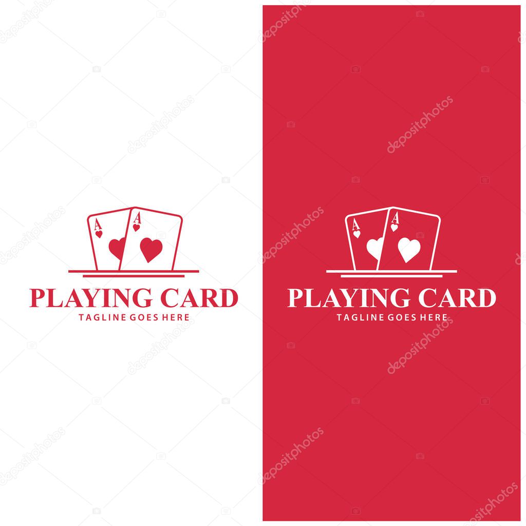 Poker Card Logo Vector Gambling Game Design Simple Symbol Template Vector Design