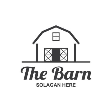 Çiftlik evi ambar logo vektör tasarımı