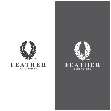 Feather Logo Vektör Sembol Tasarımı