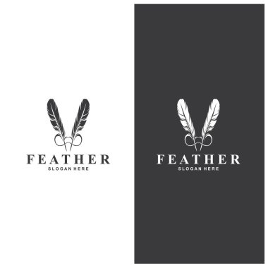 Feather Logo Vektör Sembol Tasarımı