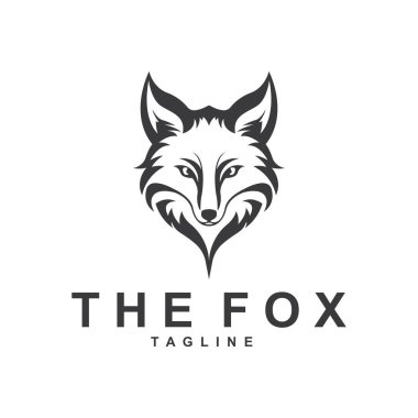 Tilki logosu basit tilki başı logo vektör tasarımı