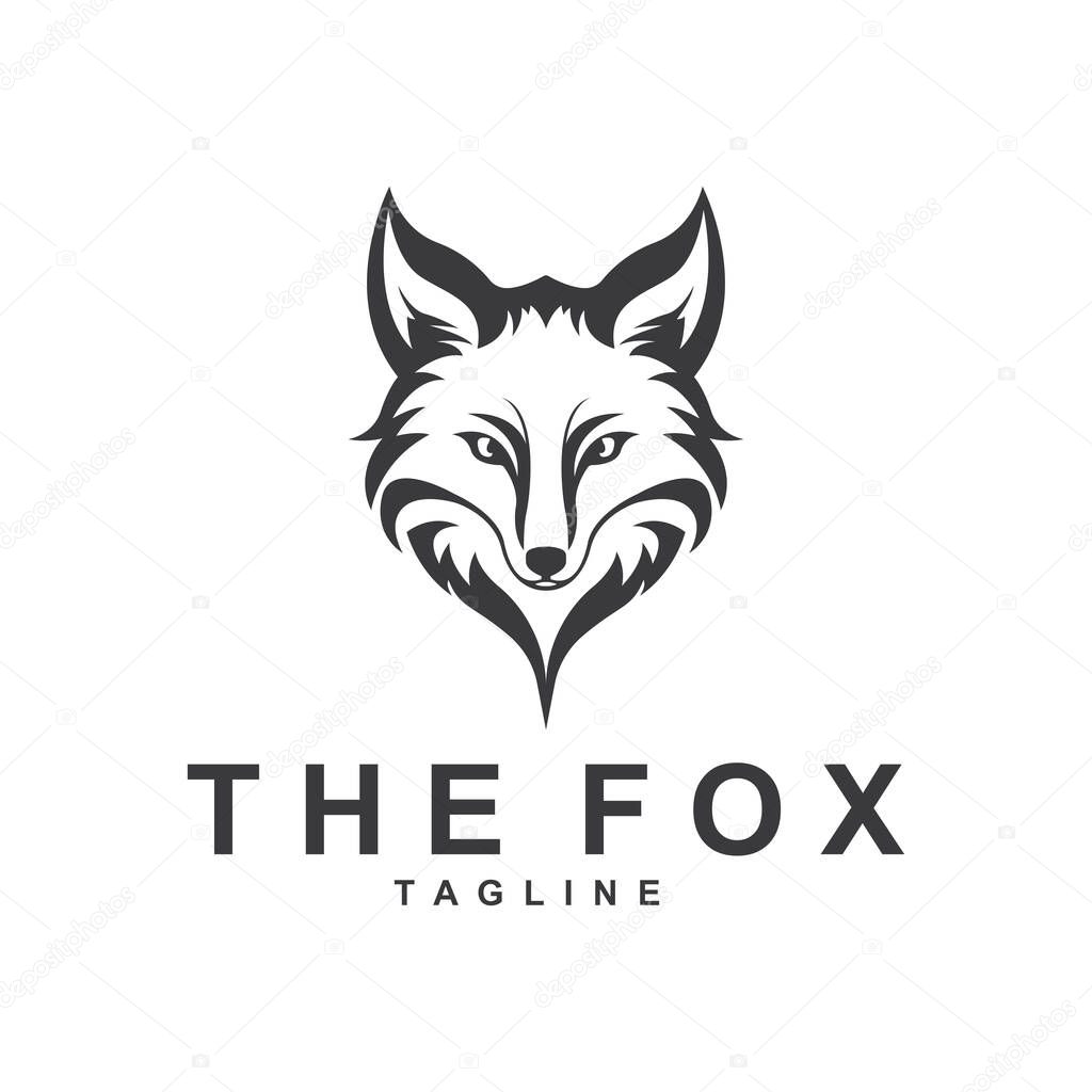 Fox logo simple fox head logo vector design