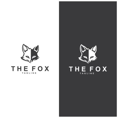 Tilki logosu basit tilki başı logo vektör tasarımı