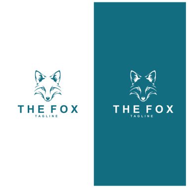 Tilki logosu basit tilki başı logo vektör tasarımı