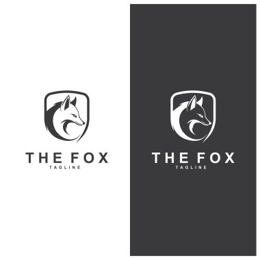 Tilki logosu basit tilki başı logo vektör tasarımı