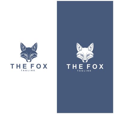 Tilki logosu basit tilki başı logo vektör tasarımı