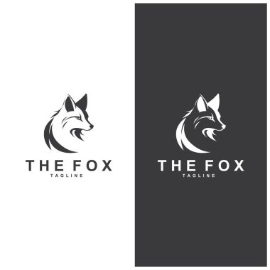 Tilki logosu basit tilki başı logo vektör tasarımı