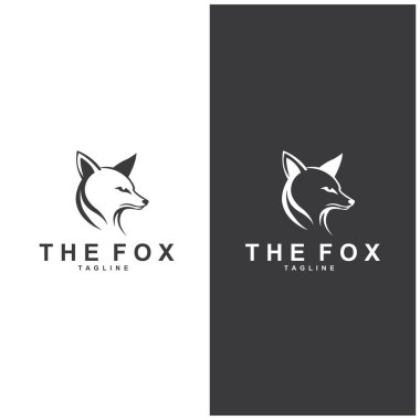 Tilki logosu basit tilki başı logo vektör tasarımı