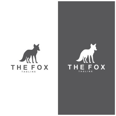 Tilki logosu basit tilki başı logo vektör tasarımı