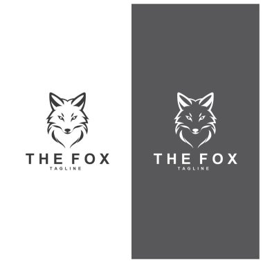 Tilki logosu basit tilki başı logo vektör tasarımı