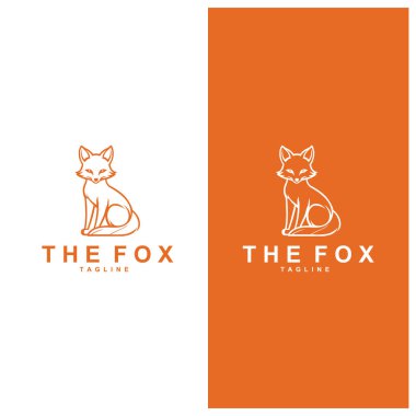 Tilki logosu basit tilki başı logo vektör tasarımı