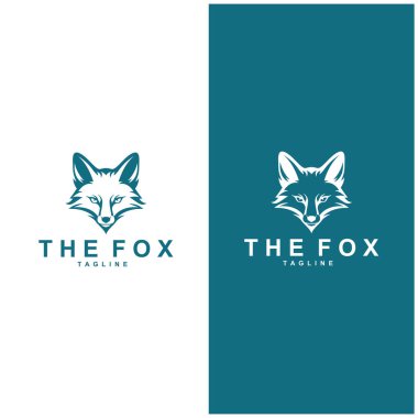 Tilki logosu basit tilki başı logo vektör tasarımı