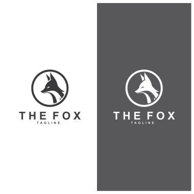 Tilki logosu basit tilki başı logo vektör tasarımı