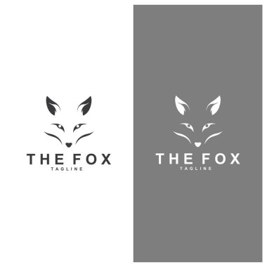 Tilki logosu basit tilki başı logo vektör tasarımı