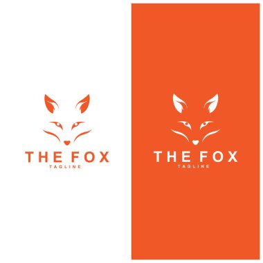 Tilki logosu basit tilki başı logo vektör tasarımı
