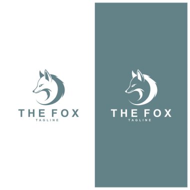 Tilki logosu basit tilki başı logo vektör tasarımı