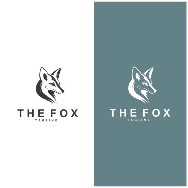 Tilki logosu basit tilki başı logo vektör tasarımı