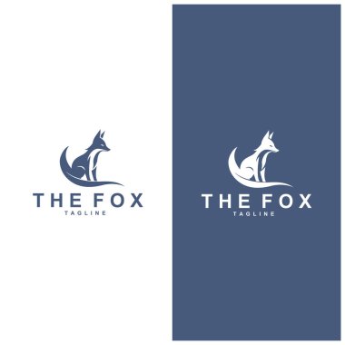 Tilki logosu basit tilki başı logo vektör tasarımı