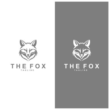 Tilki logosu basit tilki başı logo vektör tasarımı