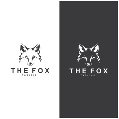 Tilki logosu basit tilki başı logo vektör tasarımı